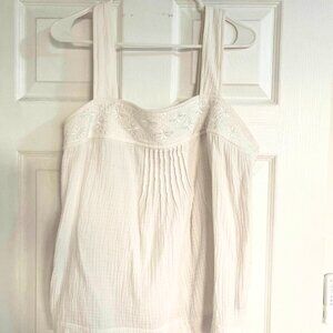 Women's XL Catherine Malandrino White Embroidered Top